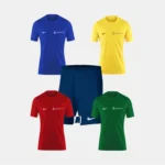 House-coloured shirt, shorts and socks